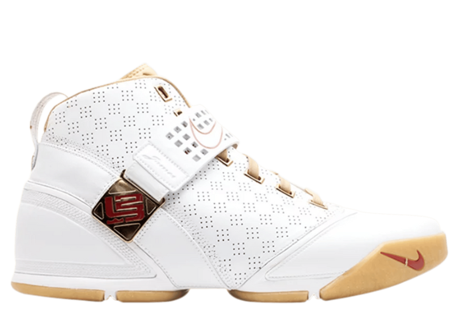 Nike LeBron 5 White Crimson Metallic Gold 317253 171